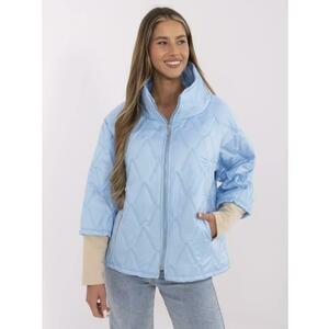 Világoskék steppelt kabát hosszú mandzsettával kép