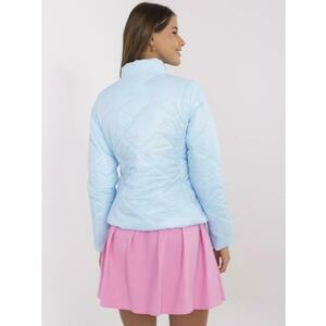 Világoskék steppelt kabát cipzárral kép