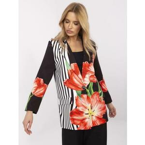 Fekete, egyrétegű, bélelt kabát kép