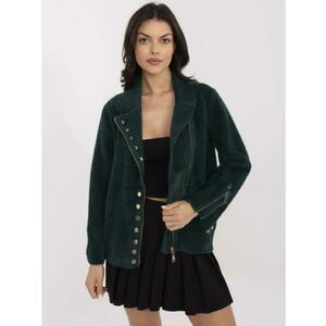 Sötétzöld, alpaka és gyapjú keverékből készült kabát kép