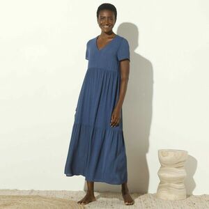 Crepon monokróm midi ruha V-nyakkal kép