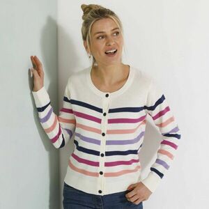 Csíkos pulóver gombokkal kép