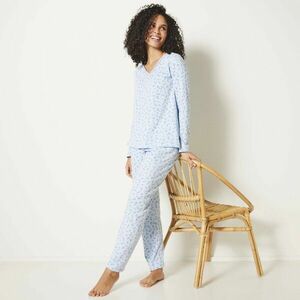 Hosszú ujjú pizsama virágos mintával kép