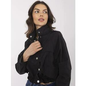 Fekete rövid kabát kapucni nélkül kép