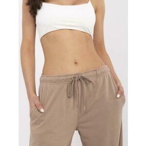 Sötét bézs alap nadrág egyenes szárral kép