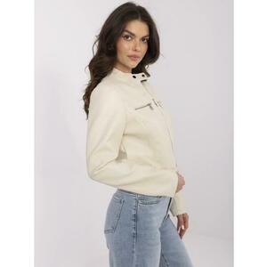 Bézs rövid kabát cipzárral kép