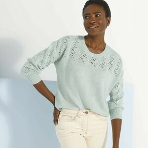 Pulóver kerek nyakú és áttört pulóver kép