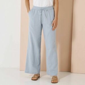 Magas derekú muszlin széles szárú nadrág kép