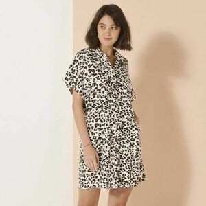 Rövid ujjú, leopárd mintás ingruha kép