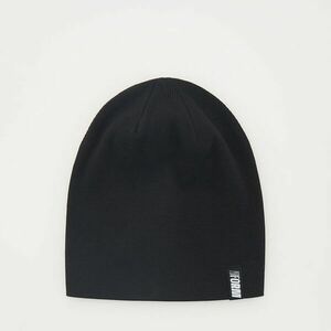 Reserved - Bordázott kötésű beanie sapka rátéttel - Fekete kép