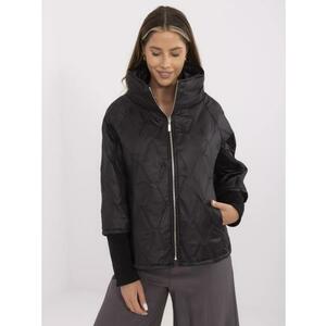 Fekete, steppelt női átmeneti kabát kép