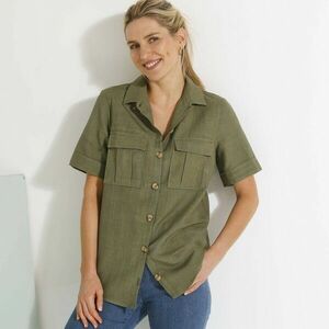 Rövid ujjú ing, pamut/vászon keverék kép