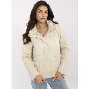 Bézs átmeneti kabát levehető kapucnival kép