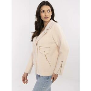 Világos bézs kabát alpaka anyagból, zsebekkel kép