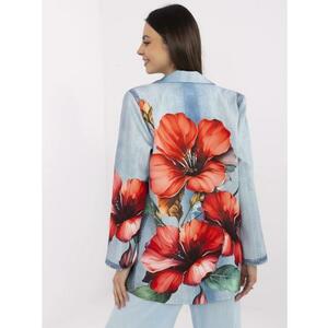 Kék női kabát imitált denimből kép