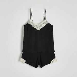 Reserved - Kétrészes viszkóz pizsamaszett - Fekete kép