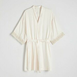 Reserved - Csipkés köntös - Krém kép