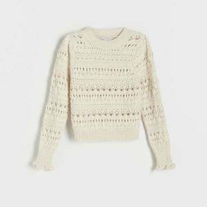Reserved - Áttört pulóver - Krém kép