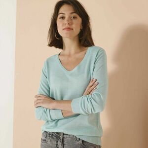 V-nyakú pulóver kép