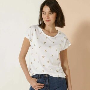 Póló kerek nyakkal és arany cseresznye nyomattal kép