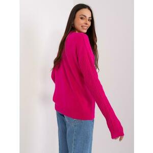 Fuksziás klasszikus pulóver viszkóz keverékből kép