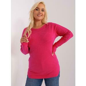 Fukszia színű, rövid pulóver, copfokkal kép