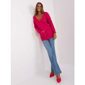 Fukszia női pulóver copfokkal kép