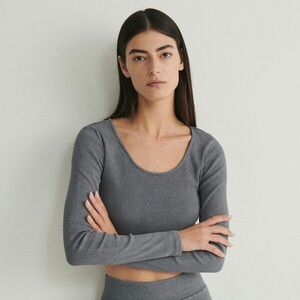 Reserved - Hosszú ujjú, koptatott hatású felső - Szürke kép