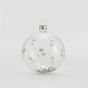 Reserved - 4 darab mintás üvegdísz - Ezüst kép