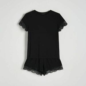 Reserved - Kétrészes pizsamaszett csipkedíszítéssel - Fekete kép