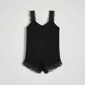 Reserved - Kétrészes viszkóz pizsamaszett - Fekete kép