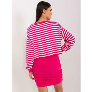 Fuksziás és fehér alap szett redős ruhával kép