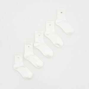 Reserved - 5 pár pamutban gazdag zokni - Krém kép