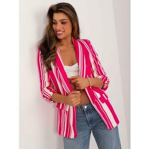 Fukszia-ekru színű kabát gombok nélkül kép