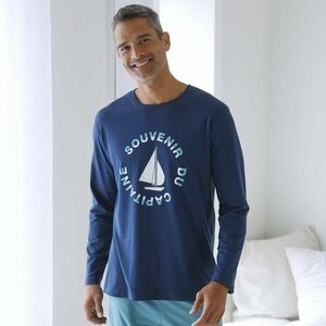 Hosszú ujjú pizsama ing, csónak motívummal kép