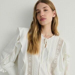 Reserved - Fodros blúz - Krém kép