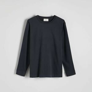 Reserved - Hosszú ujjú pamutpóló - Szürke kép