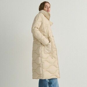 Reserved - Steppelt kabát állógallérral - Krém kép