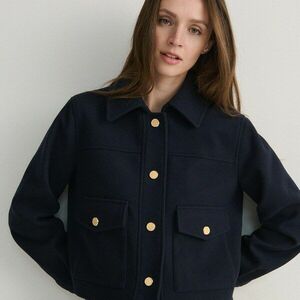 Reserved - Rövid filcdzseki - Tengerészkék kép