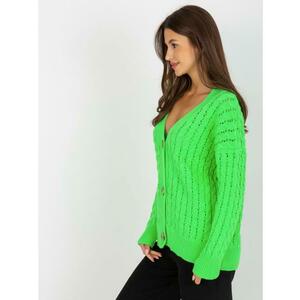 Fluoreszkáló zöld steppelt pulóver kötött mintával RUE PARIS kép