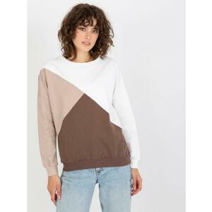 Fehér és barna alap pulóver kapucni nélkül kép