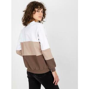 Fehér és barna alap pulóver V-kivágással RUE PARIS kép