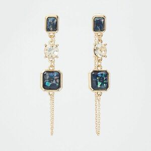 Reserved - Lógó fülbevaló szintetikus kövekkel - Többszínű kép