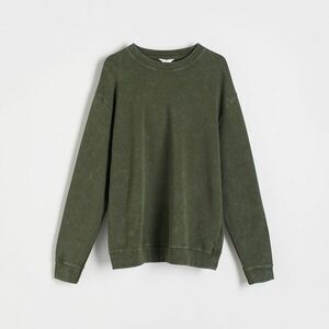 Reserved - Koptatott hatású kapucnis pulóver - Khaki kép