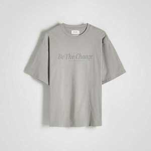 Reserved - Oversized póló domború mintával - Világosszürke kép