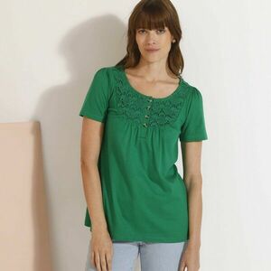 Póló kerek nyakkal és makraméval kép