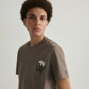 Reserved - Regular szabású póló mintával - Barna kép