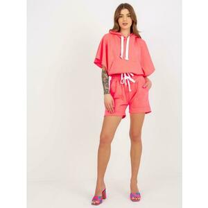 Fluo rózsaszín nyári alapvető melegítőnadrág rövidnadrággal kép