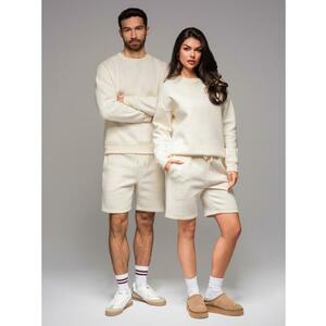 UNISEX kapucnis pulóver + rövidnadrág – krém V2 Z108 kép
