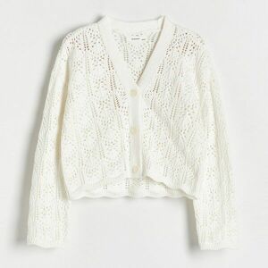 Reserved - Áttört mintájú kardigán - Krém kép